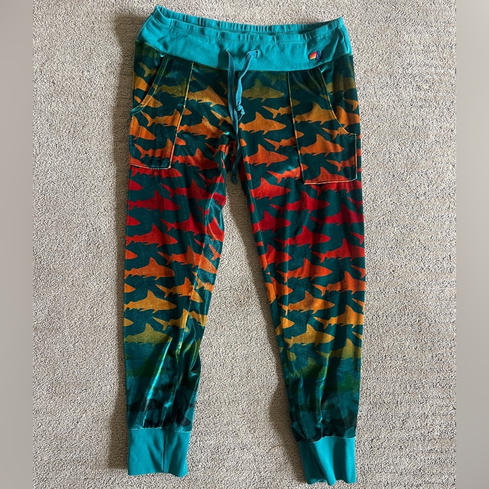 Rare Aviator Nation Velour Shark Joggers - Excellent Shape